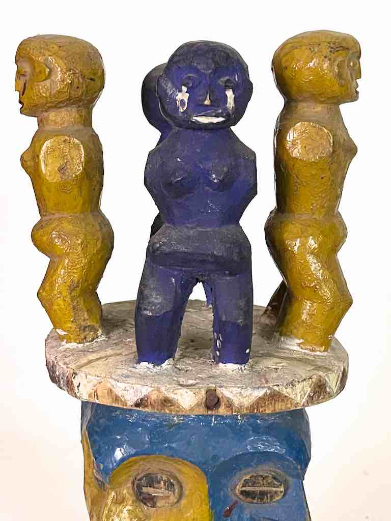 Vintage Authentic Multiple Figure Eket Headdress | 14"