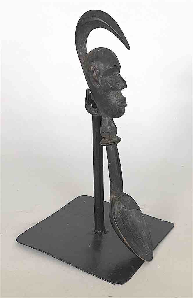 Traditional Vintage Wood Ceremonial Senufo Mask Spoon