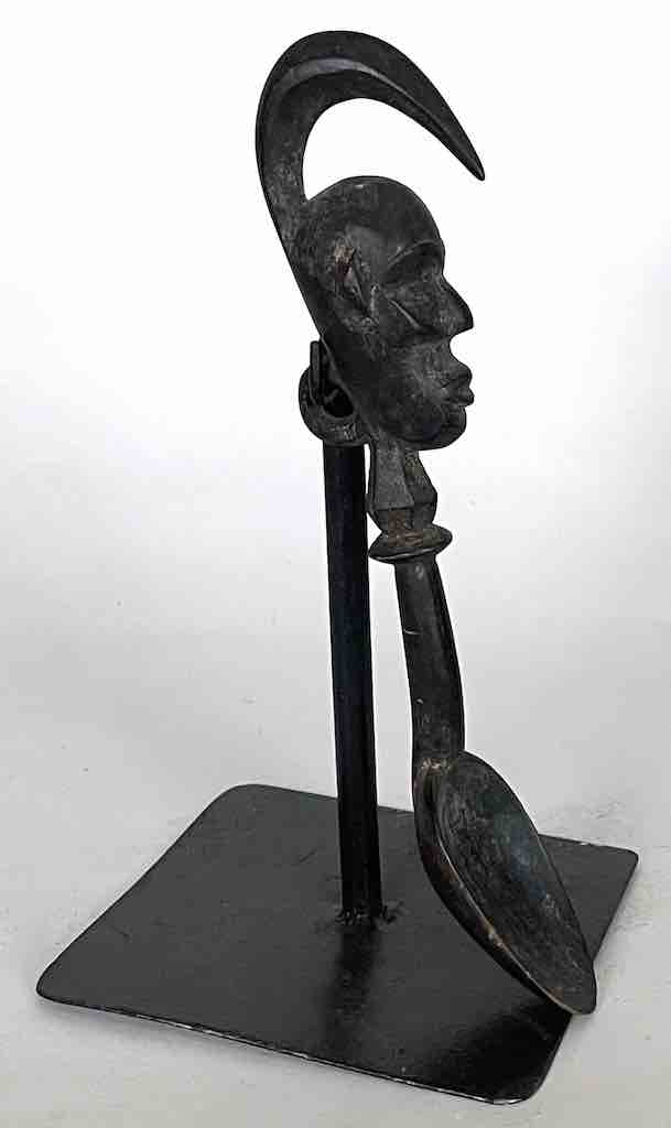 Traditional Vintage Wood Ceremonial Senufo Mask Spoon