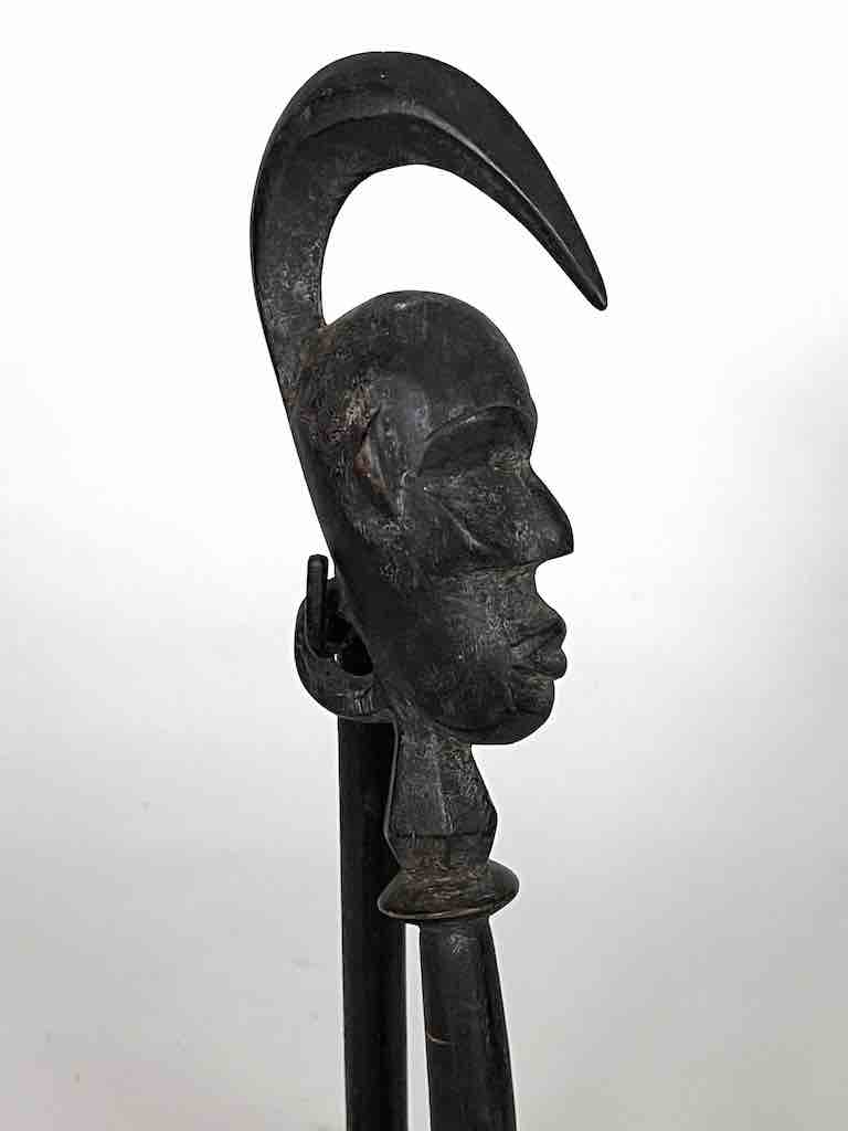Traditional Vintage Wood Ceremonial Senufo Mask Spoon