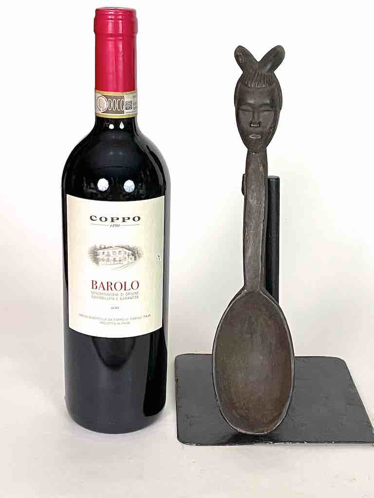 Traditional Vintage Wooden Ceremonial Janus Mask Baule Spoon