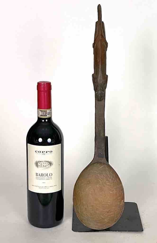 Traditional Vintage Wooden Ceremonial Chameleon Baule Spoon