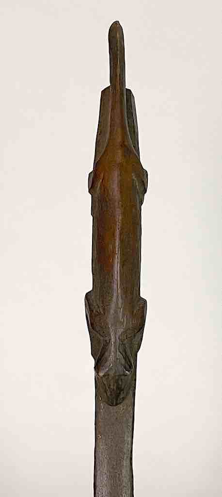 Traditional Vintage Wooden Ceremonial Chameleon Baule Spoon