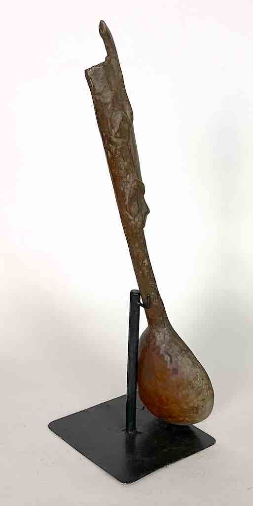 Traditional Vintage Wooden Ceremonial Chameleon Baule Spoon