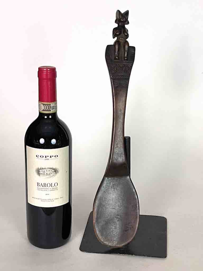Traditional-style Wooden Ceremonial Kwere Tribal Figure Spoon