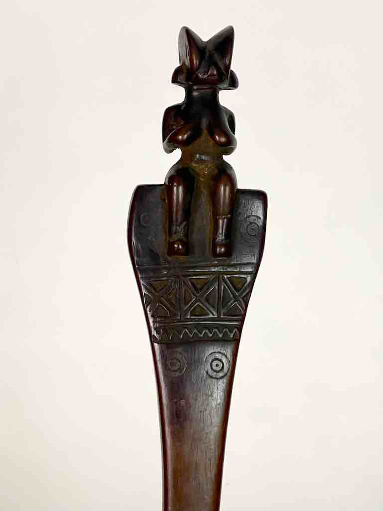 Traditional-style Wooden Ceremonial Kwere Tribal Figure Spoon