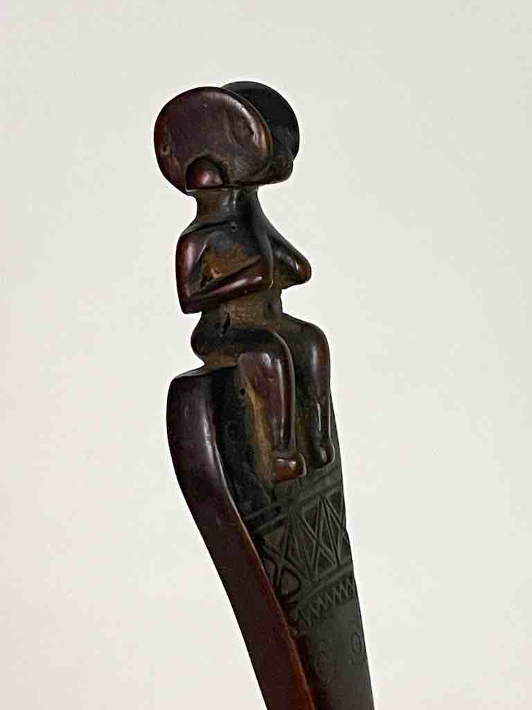Traditional-style Wooden Ceremonial Kwere Tribal Figure Spoon