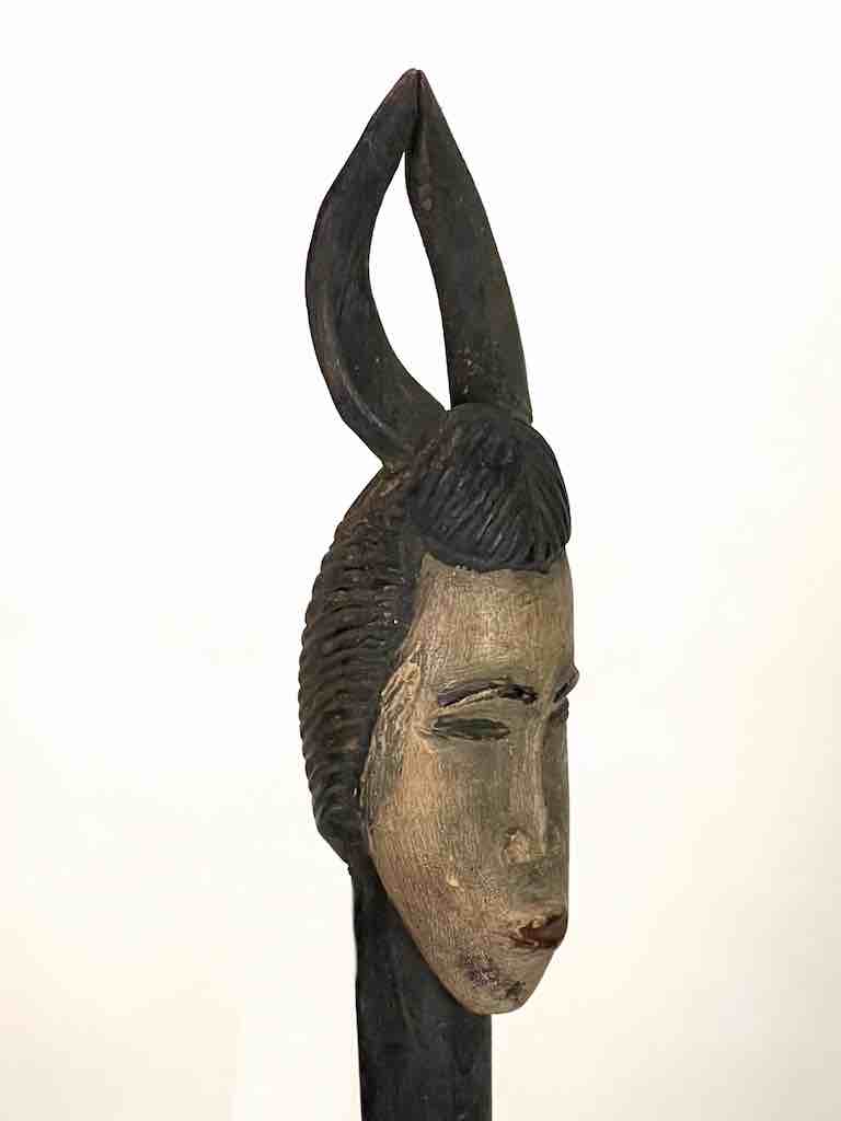 Traditional-style Wooden Ceremonial Mask Baule Spoon