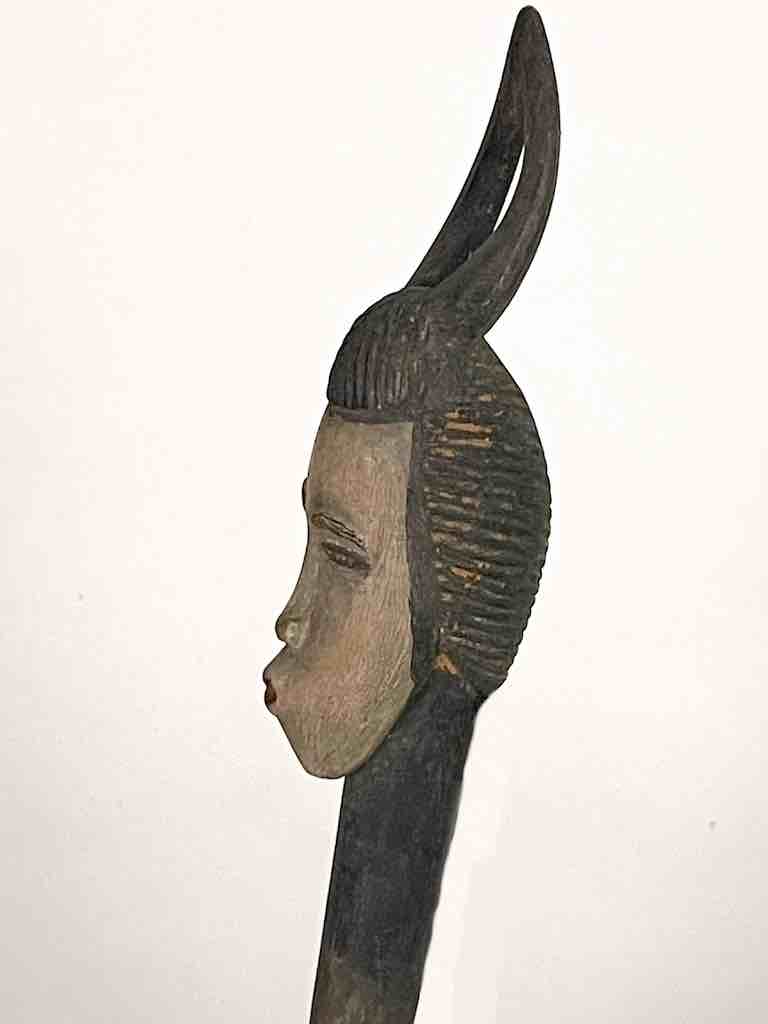Traditional-style Wooden Ceremonial Mask Baule Spoon