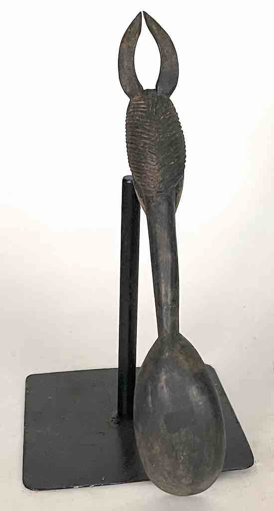 Traditional-style Wooden Ceremonial Mask Baule Spoon