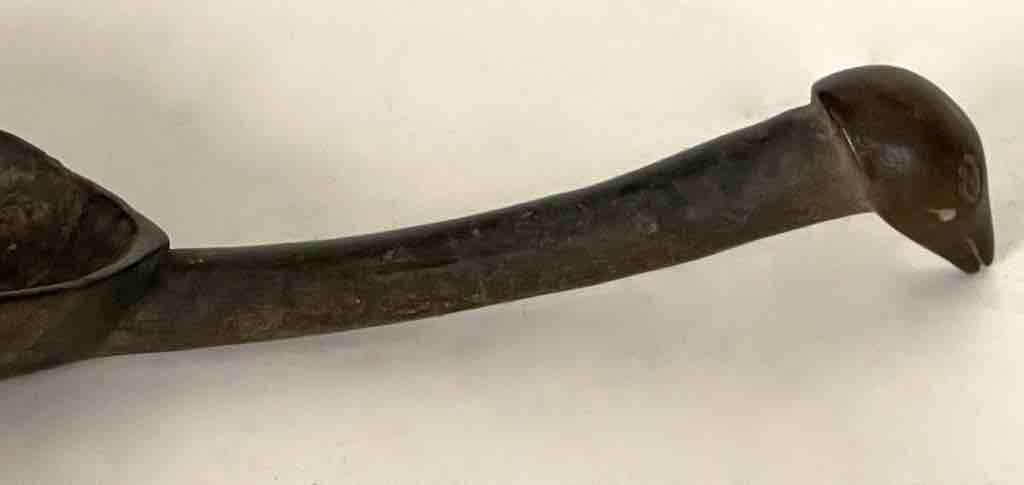 Traditional Vintage Wooden Ceremonial Bird Head Baule Spoon
