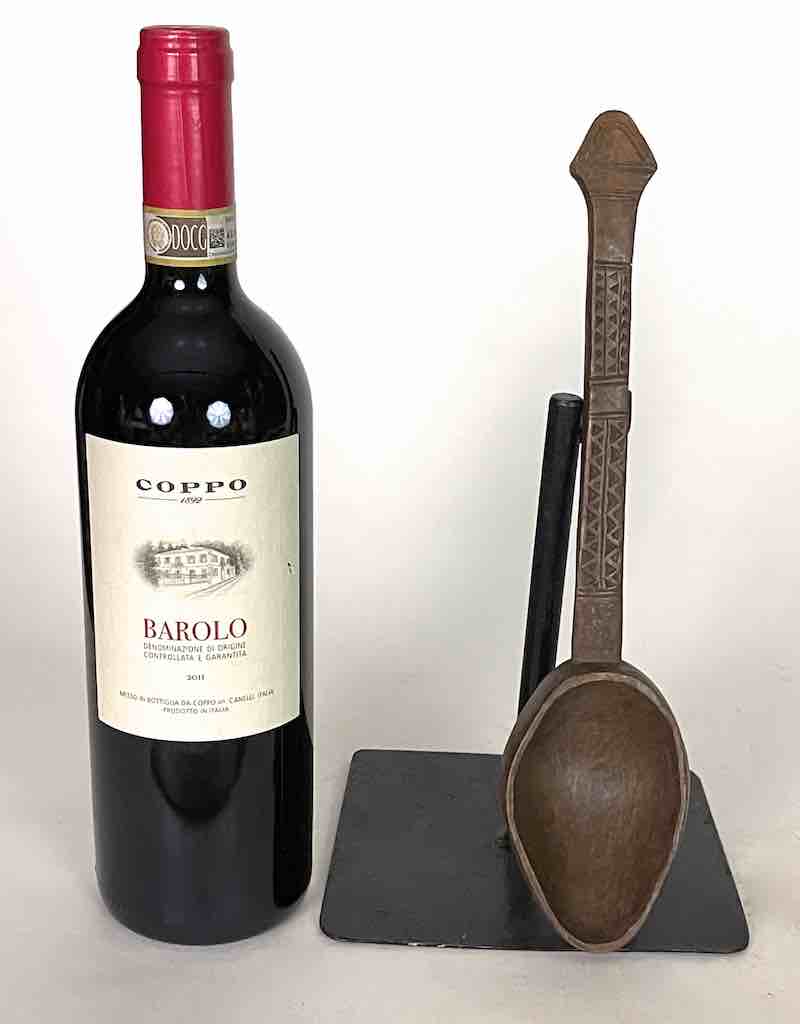 Traditional Vintage Decorated Wooden Ceremonial Baule Spoon