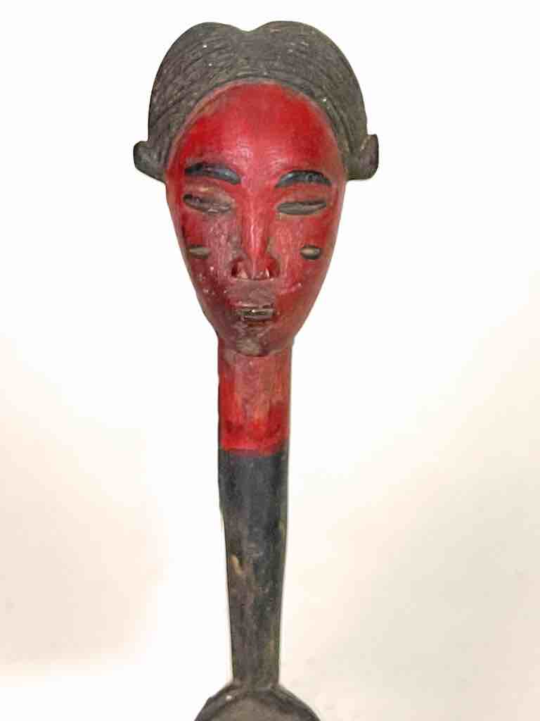 Traditional-style Wooden Ceremonial Mask Baule Spoon