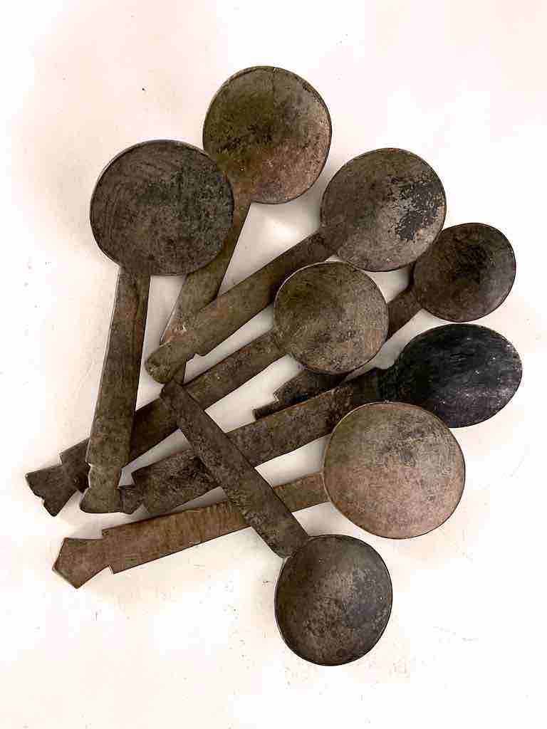 Traditional Vintage Very Old Small Wooden Utility Baule Spoon