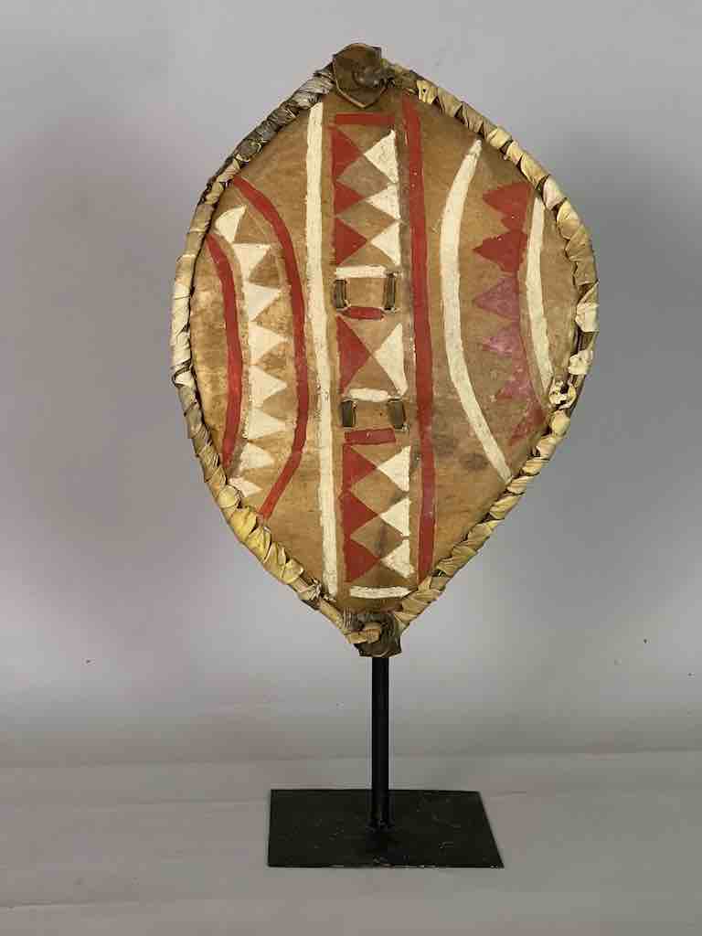 Maasai Shield Distressed, on Stand - Kenya