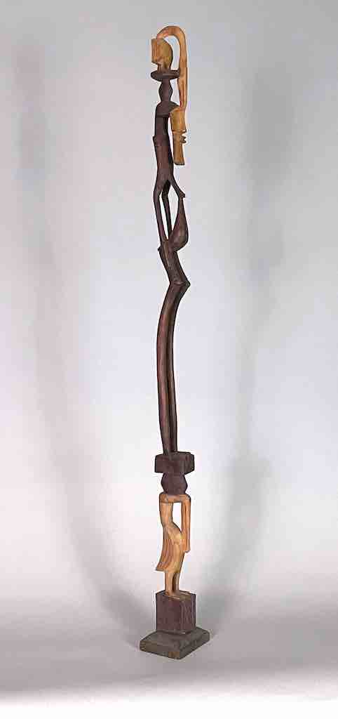 Senufo Contemporary Rhythm Pounder Female Statue | 40" - Ivory Coast