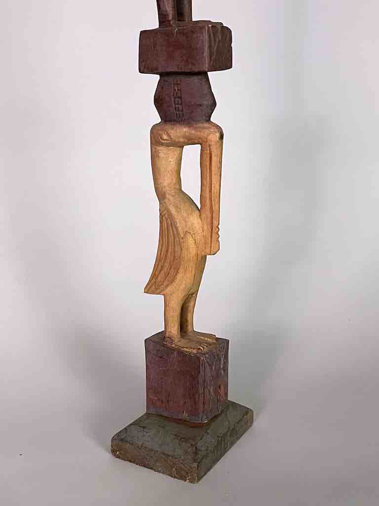 Senufo Contemporary Rhythm Pounder Female Statue | 40" - Ivory Coast