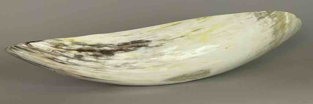 Ankole Cattle Long Narrow Light Color Horn Bowl - Uganda | 21"