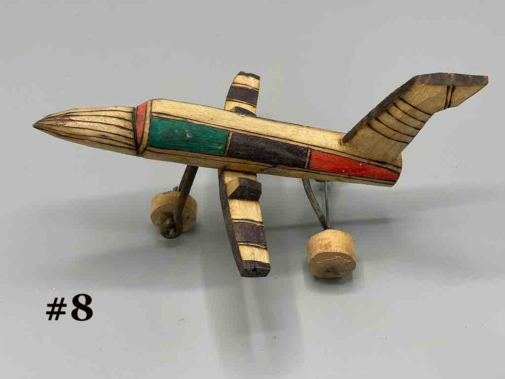 African Painted Wood Toy Airplane - Burkina Faso