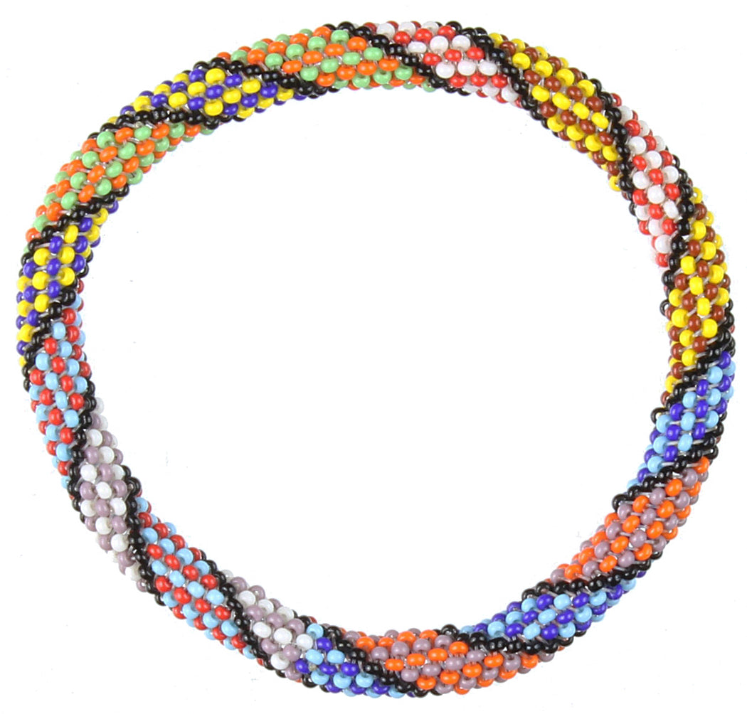 Colorful Patterned Stretchy Beaded Bracelet - Niger Bend