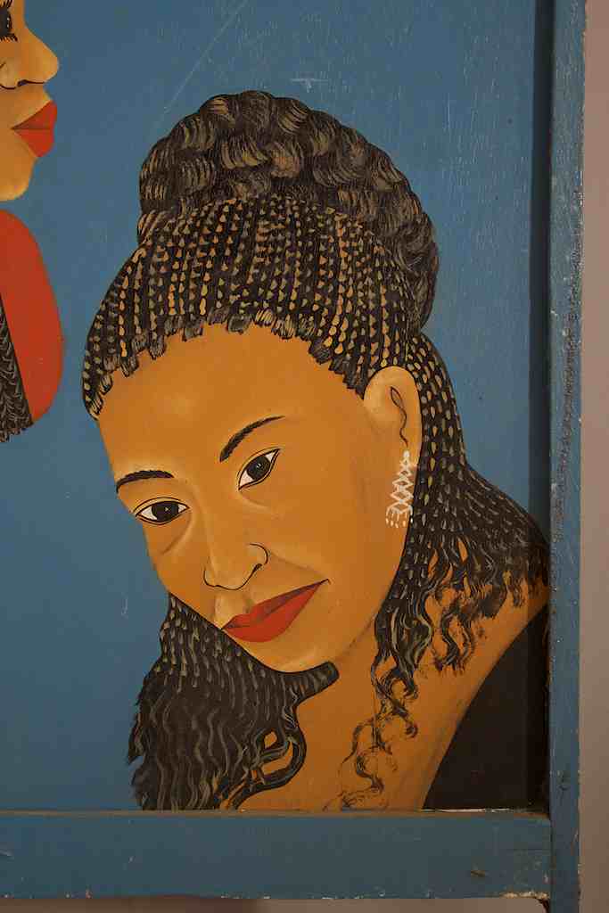 2-Sided 2-African Woman Portrait Beauty Salon Sign
