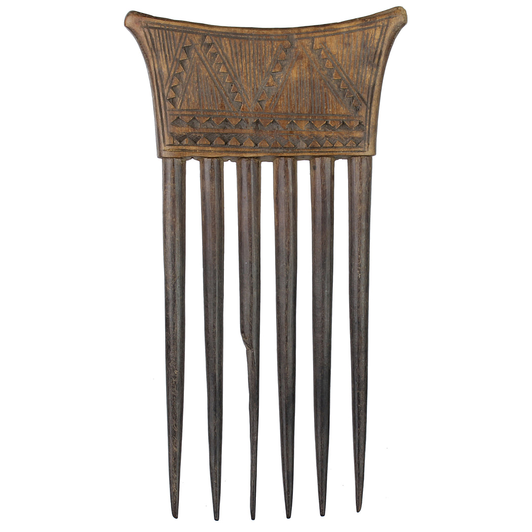 Vintage Baule Comb from Ivory Coast - 6.5" x 3.75" - Niger Bend