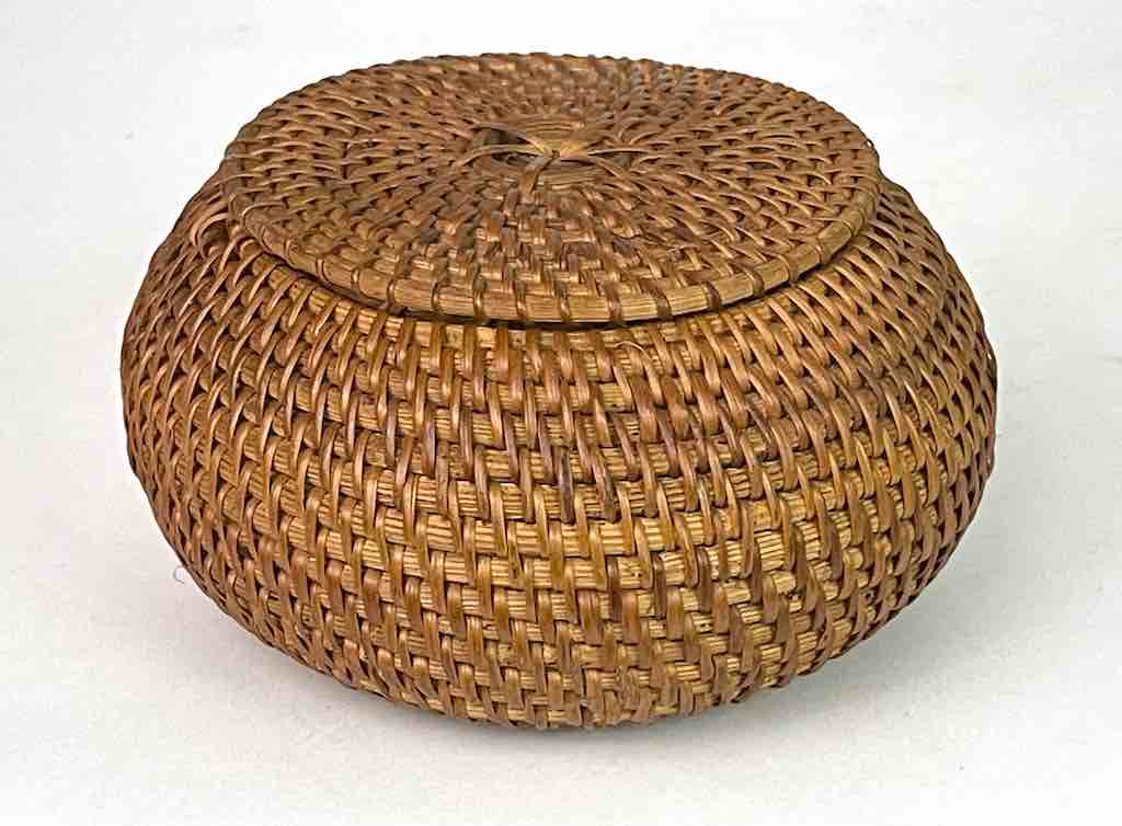 Small Vietnamese Rattan Covered Basket - 2 sizes