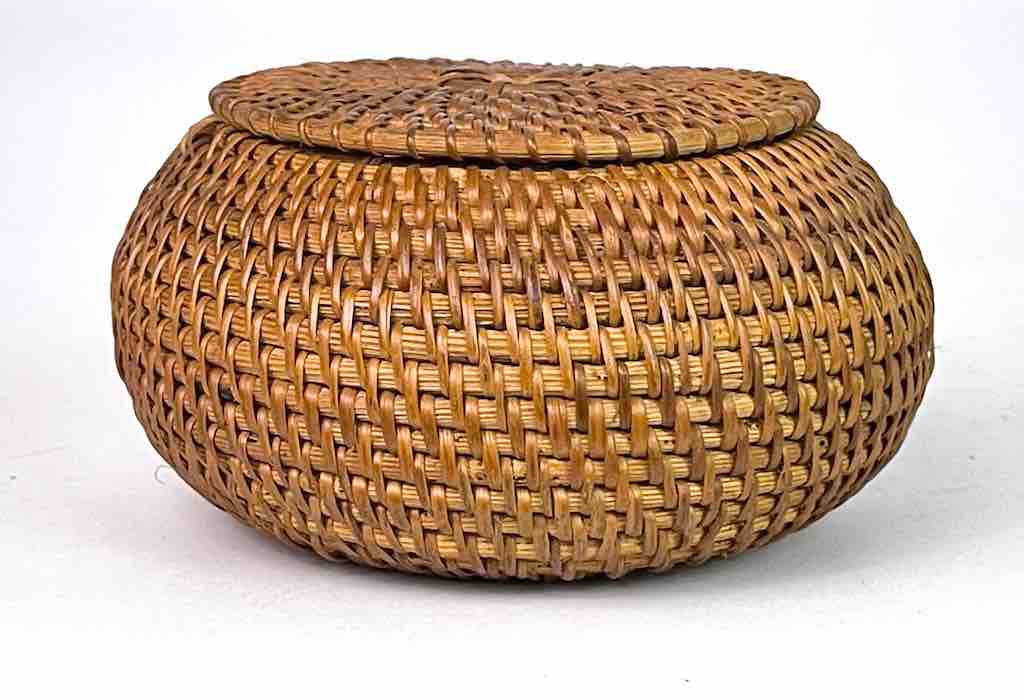 Small Vietnamese Rattan Covered Basket - 2 sizes