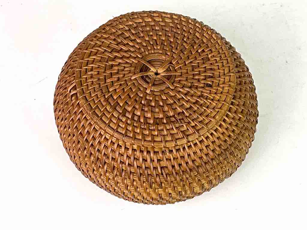 Small Vietnamese Rattan Covered Basket - 2 sizes