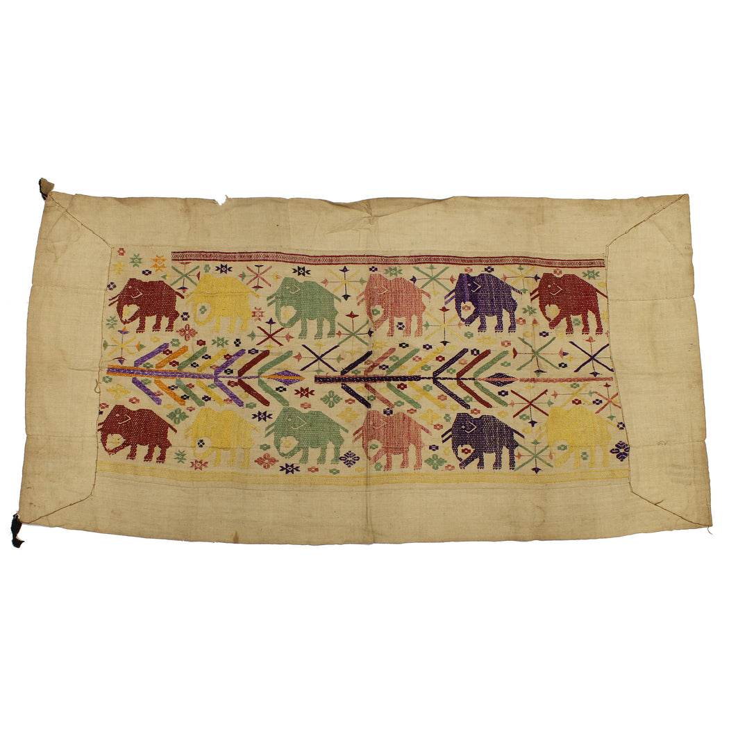 Vintage Tay Silk Quilt from Vietnam | 62" x 32" - Niger Bend