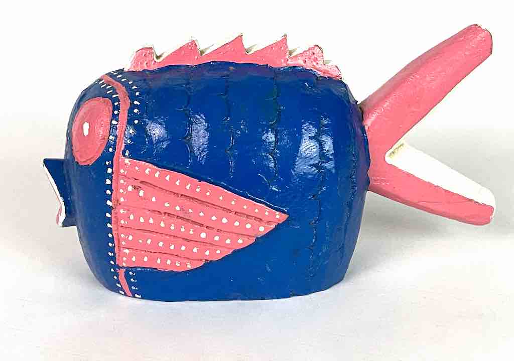 Bozo Blue Fish Puppet Sculpture | 9.5"