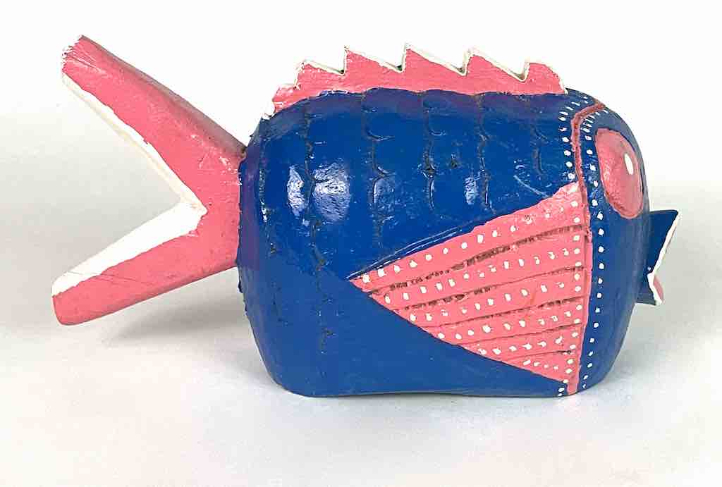 Bozo Blue Fish Puppet Sculpture | 9.5"