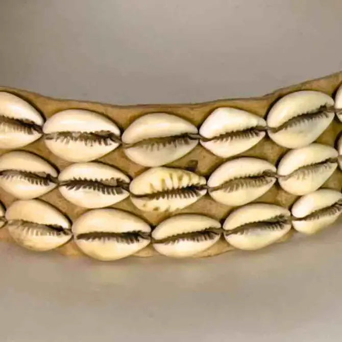 African Cultural Very High Quality Wide Real Cowrie Shell-Leather Tie Closure Belt - 4 Colors