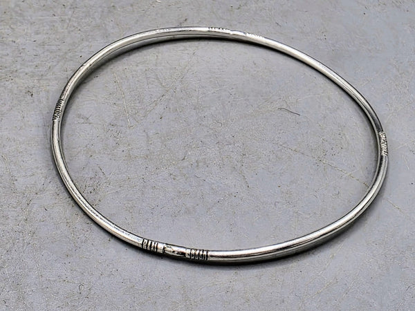 Traditional Handcrafted Tuareg Silver Bangle Bracelet  - Niger