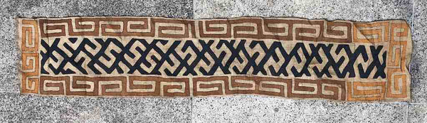 Kuba Cloth Long Raffia Textile | 106 x 22"