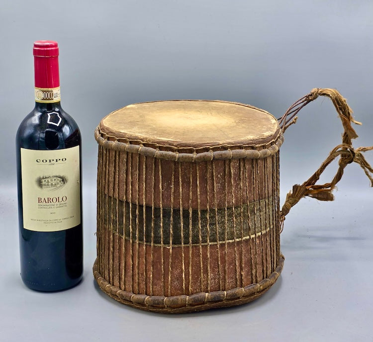 Vintage Small Doundou African Cylindrical Drum - Mali