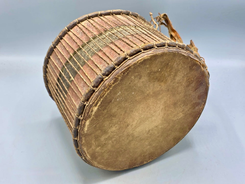Vintage Small Doundou African Cylindrical Drum - Mali