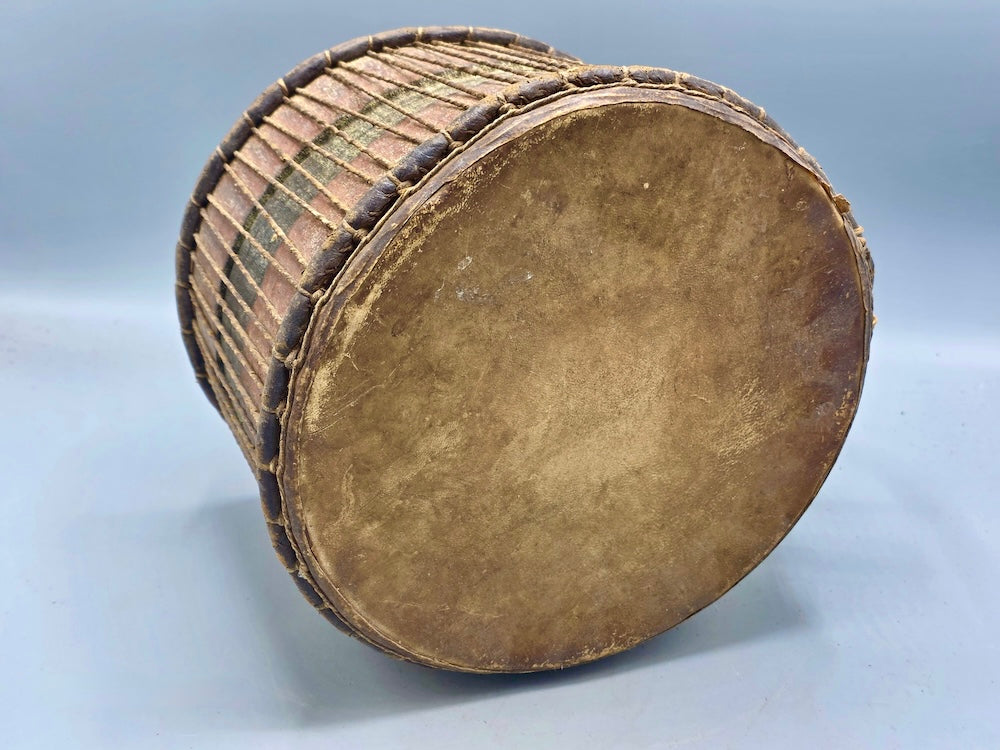 Vintage Small Doundou African Cylindrical Drum - Mali