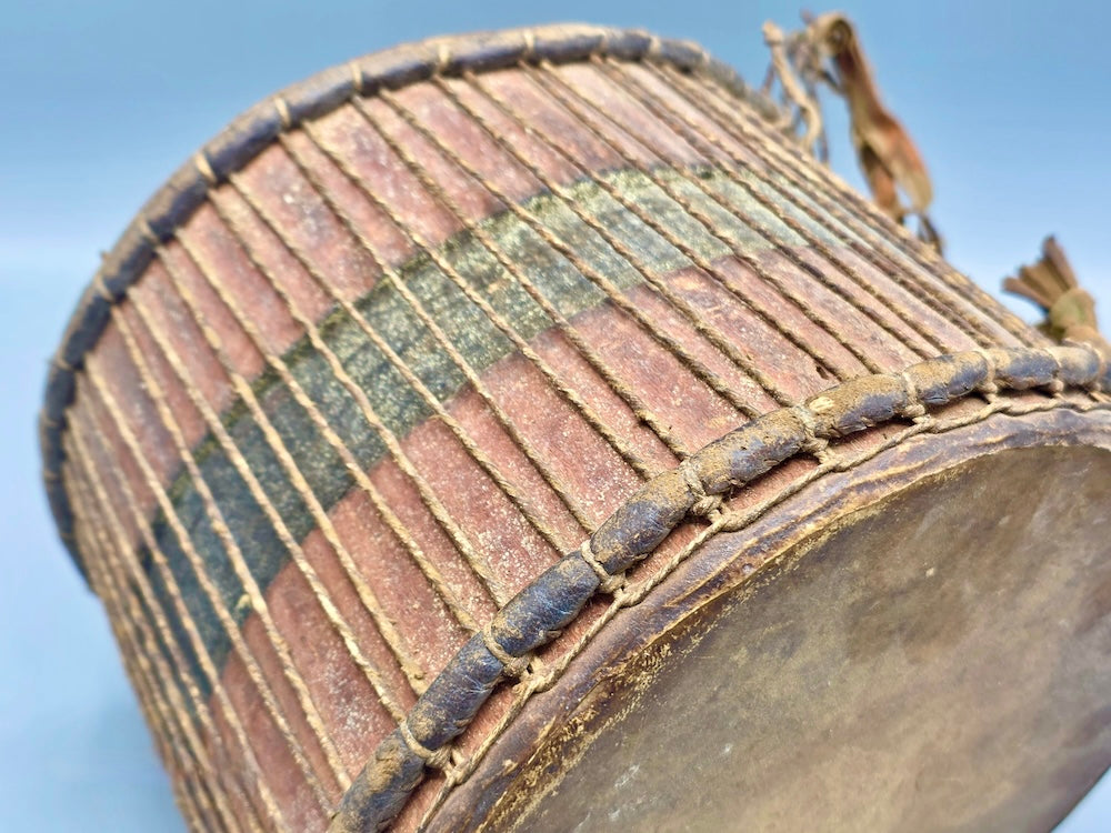 Vintage Small Doundou African Cylindrical Drum - Mali