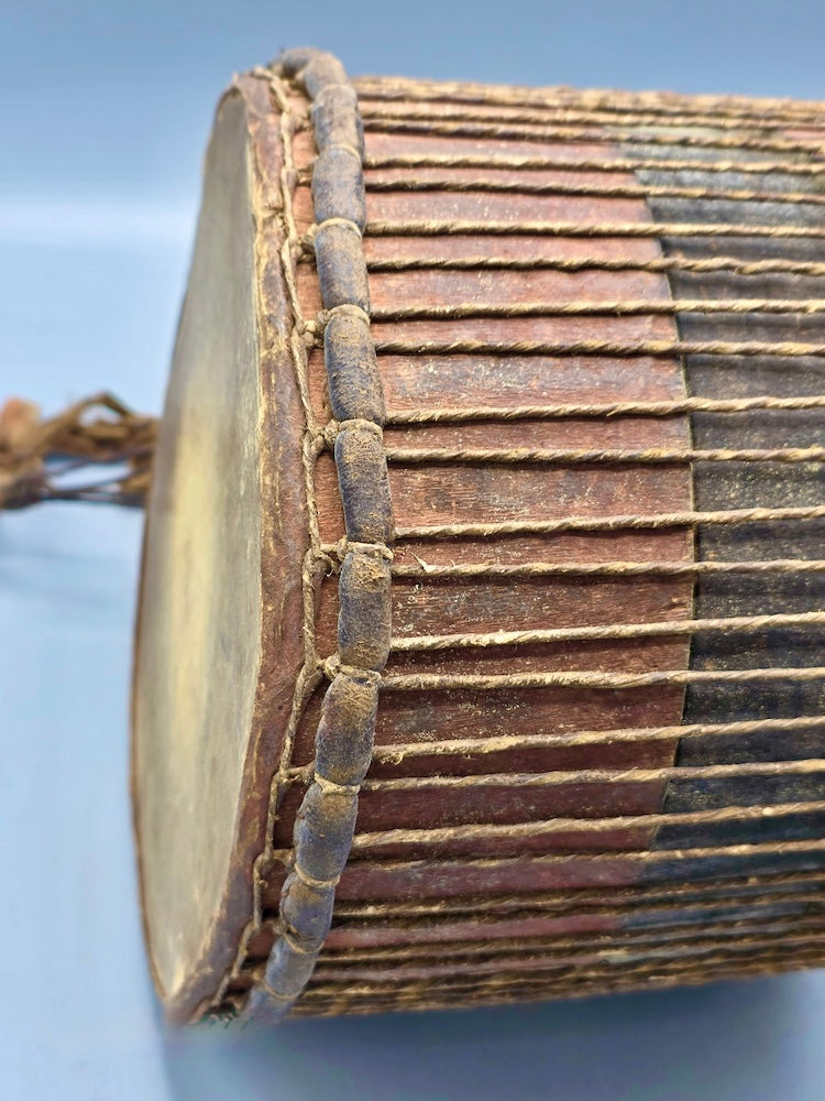 Vintage Small Doundou African Cylindrical Drum - Mali