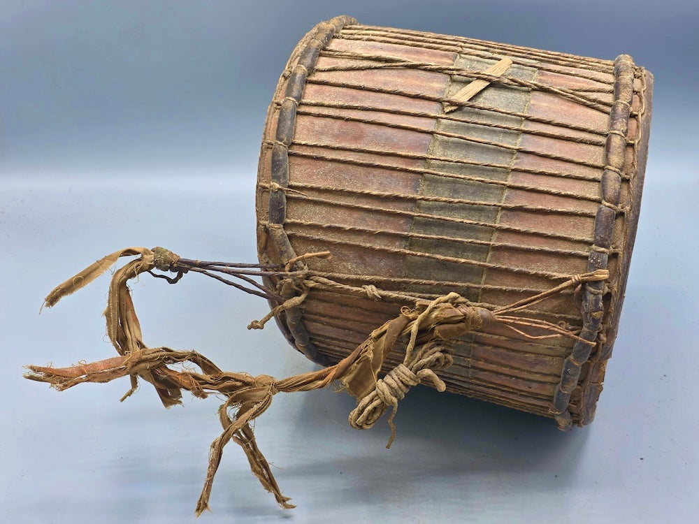 Vintage Small Doundou African Cylindrical Drum - Mali