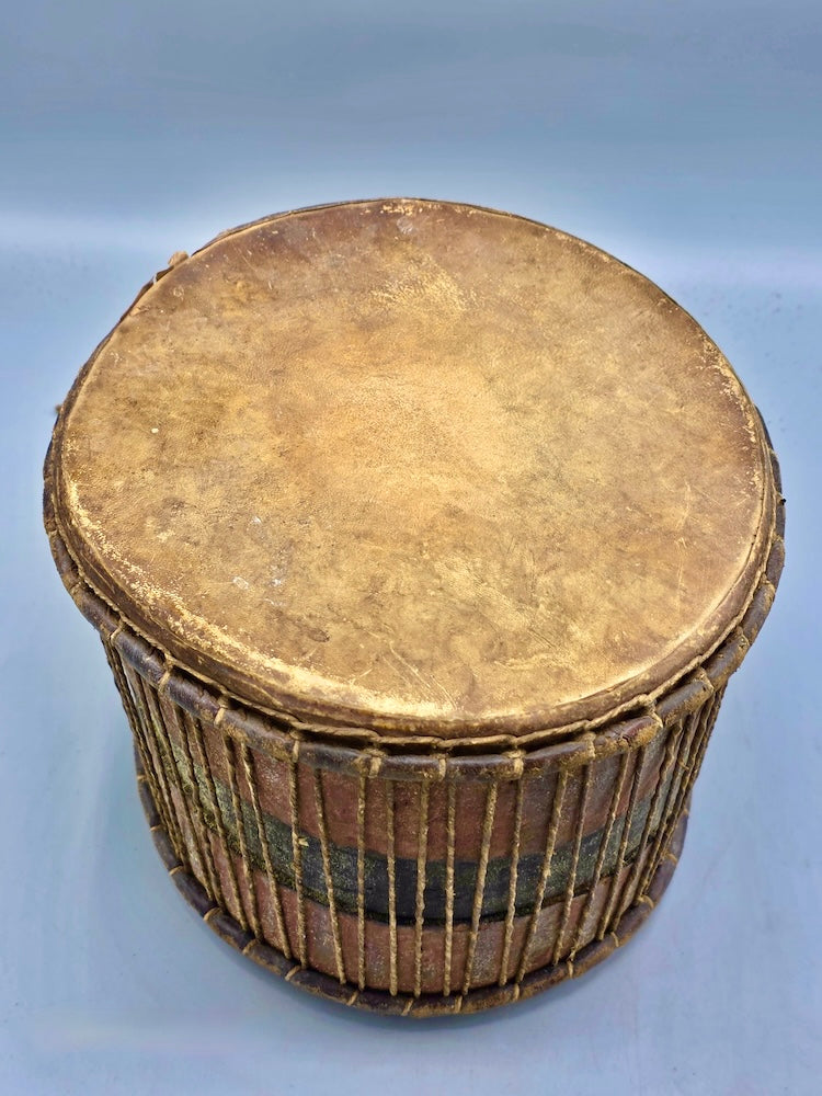 Vintage Small Doundou African Cylindrical Drum - Mali