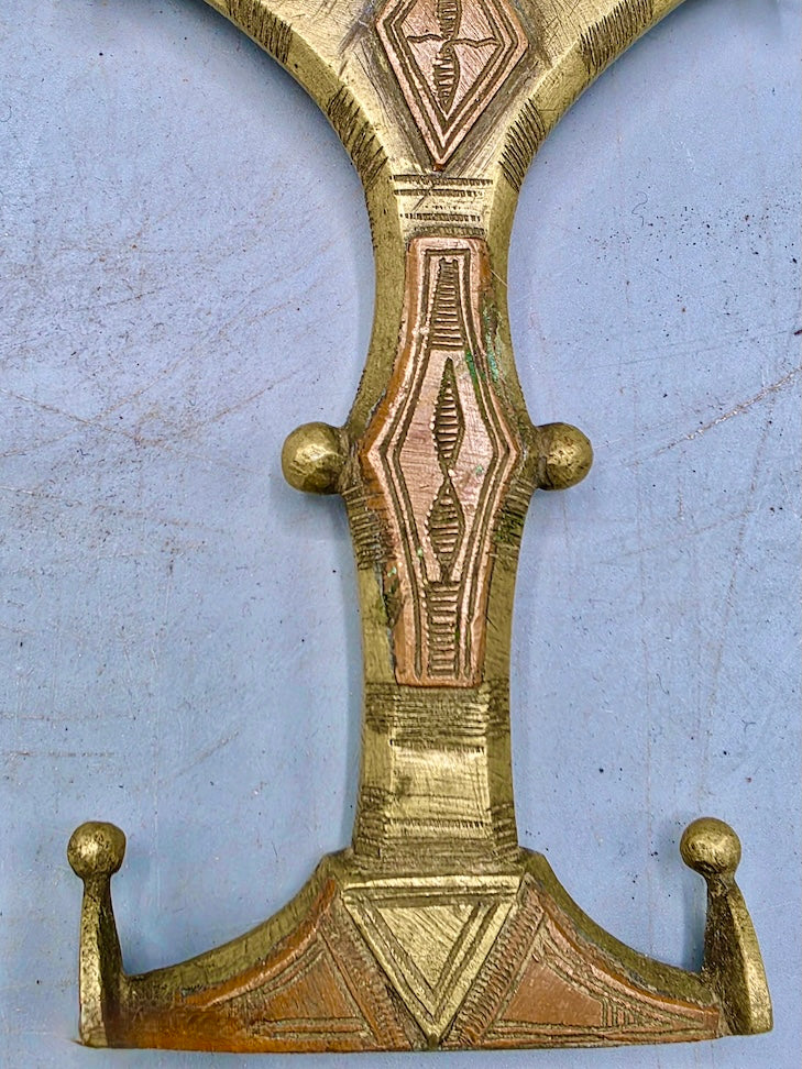 Vintage Tuareg Brass & Copper Ceremonial Knife Handle