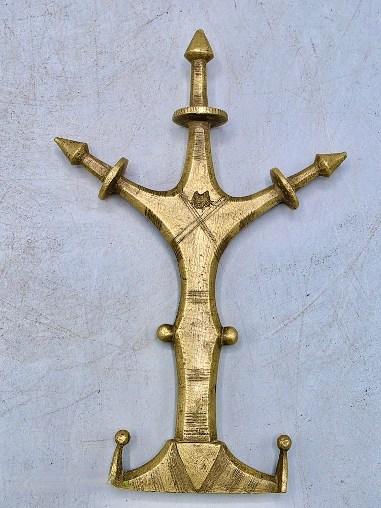 Vintage Tuareg Brass & Copper Ceremonial Knife Handle