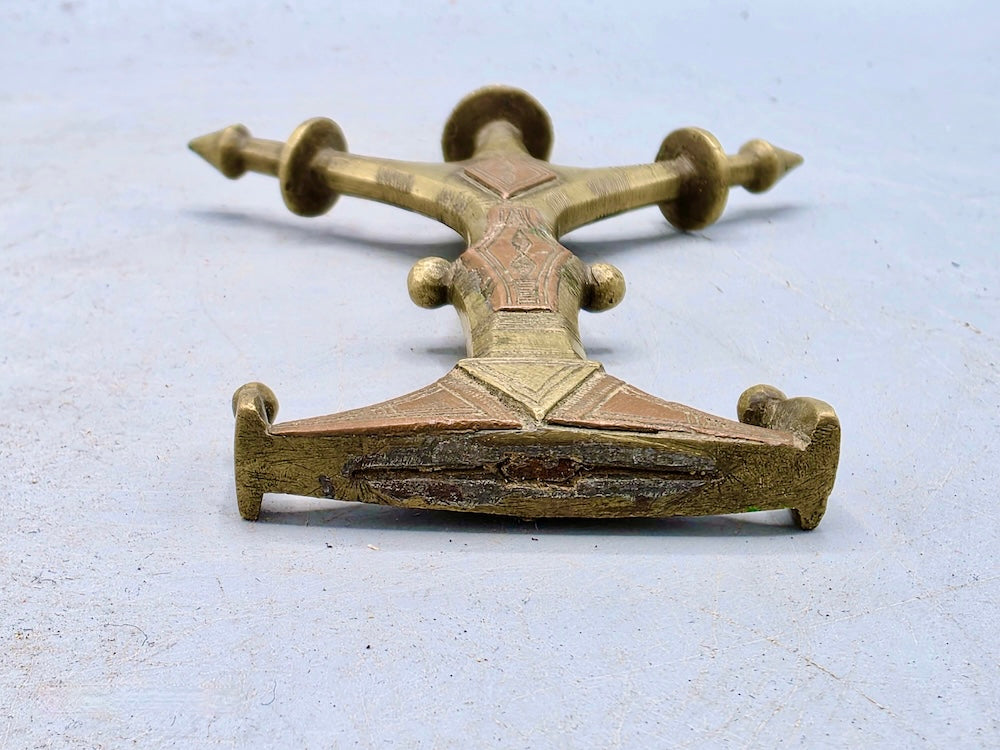 Vintage Tuareg Brass & Copper Ceremonial Knife Handle