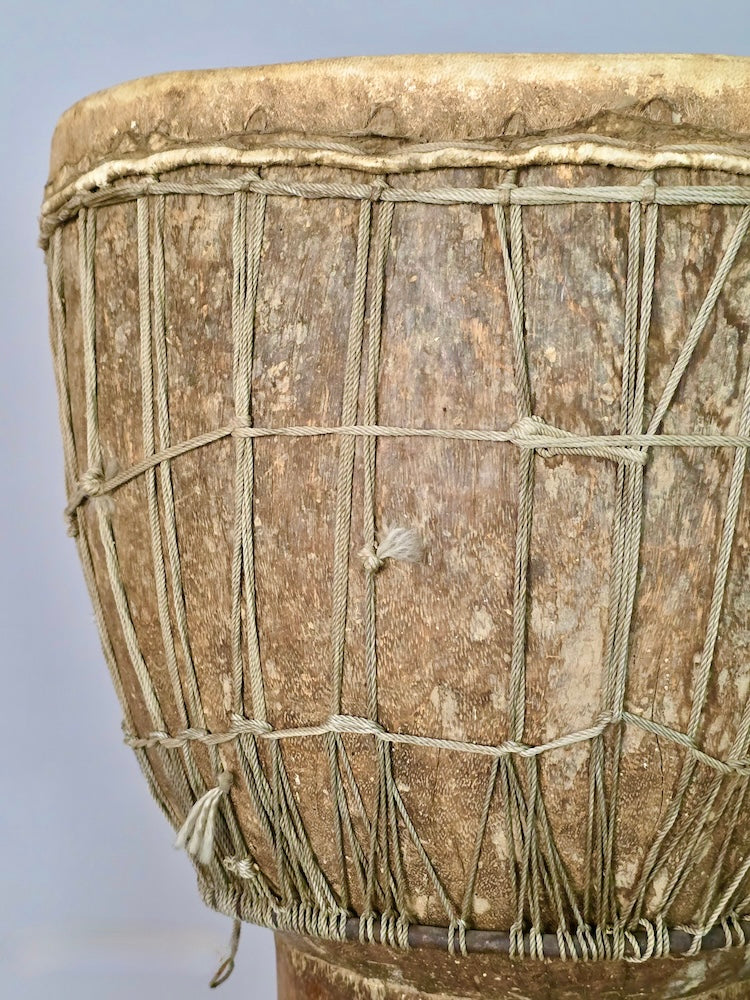 Vintage Extraordinarily Large African Djembe Drum - Mali - Niger Bend