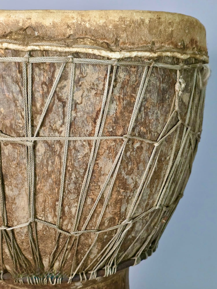 Vintage Extraordinarily Large African Djembe Drum - Mali - Niger Bend