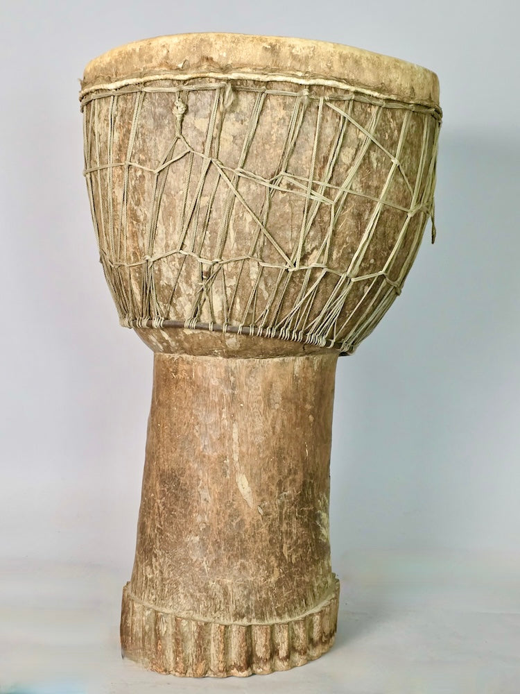 Vintage Extraordinarily Large African Djembe Drum - Mali - Niger Bend