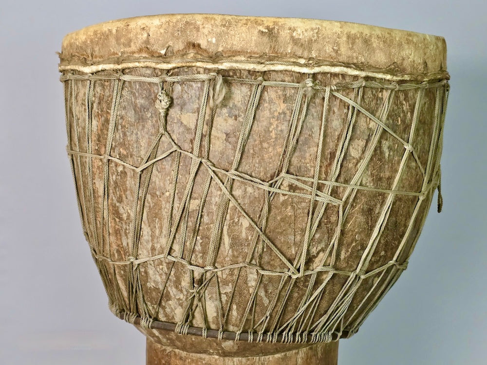 Vintage Extraordinarily Large African Djembe Drum - Mali - Niger Bend