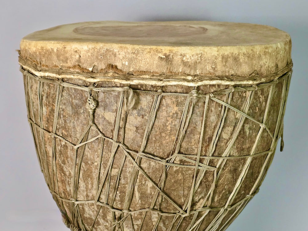 Vintage Extraordinarily Large African Djembe Drum - Mali - Niger Bend